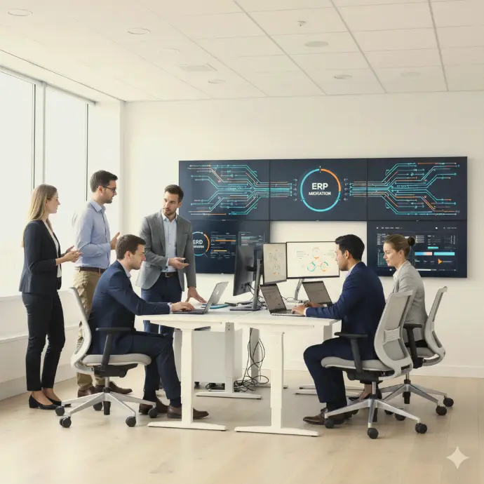 Equipo de consultores analizando procesos empresariales en Odoo