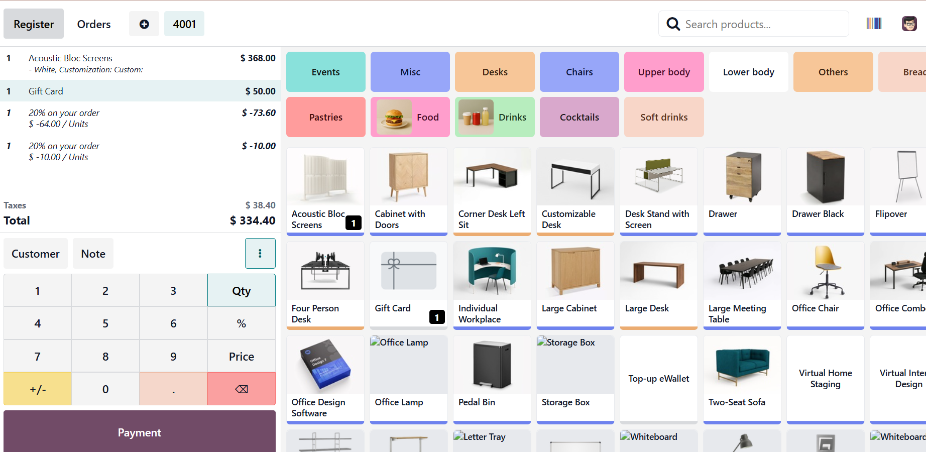 Panel de control y módulos de Odoo para la gestión integral de restaurantes