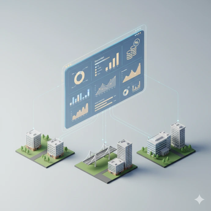 Sistema ERP para constructoras con módulos de proyectos, compras y control de costes