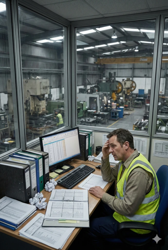 ERP para industria con Odoo mostrando control de producción y operativa en planta