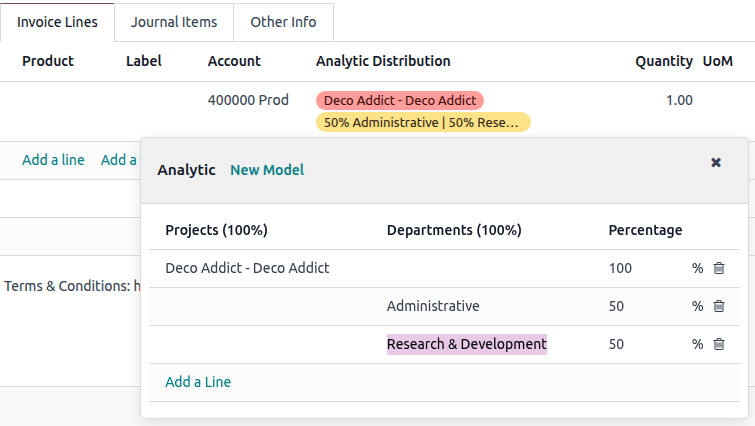 Distribución analítica Odoo